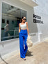 Women High Quality High Waisted Straight Cut Trousers